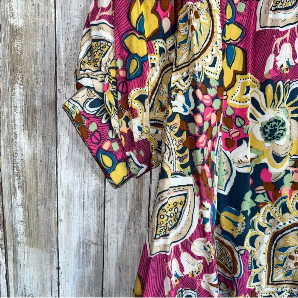 Umgee Alessia Mixed Print Puff Sleeve Blouse - Picture 6 of 8